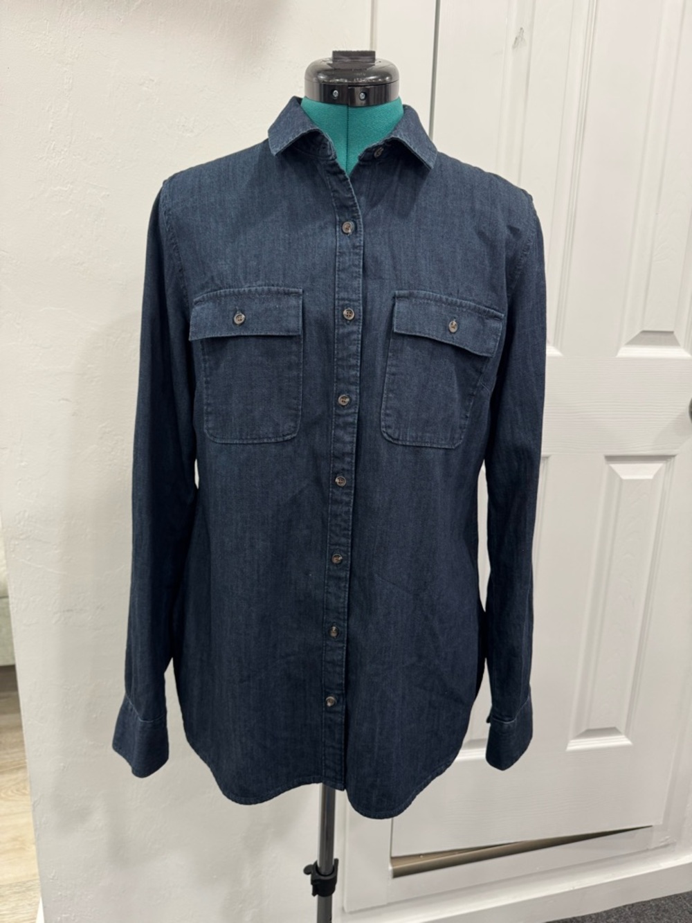 a new day Dark Blue Long Sleeve Button-Up Shirt